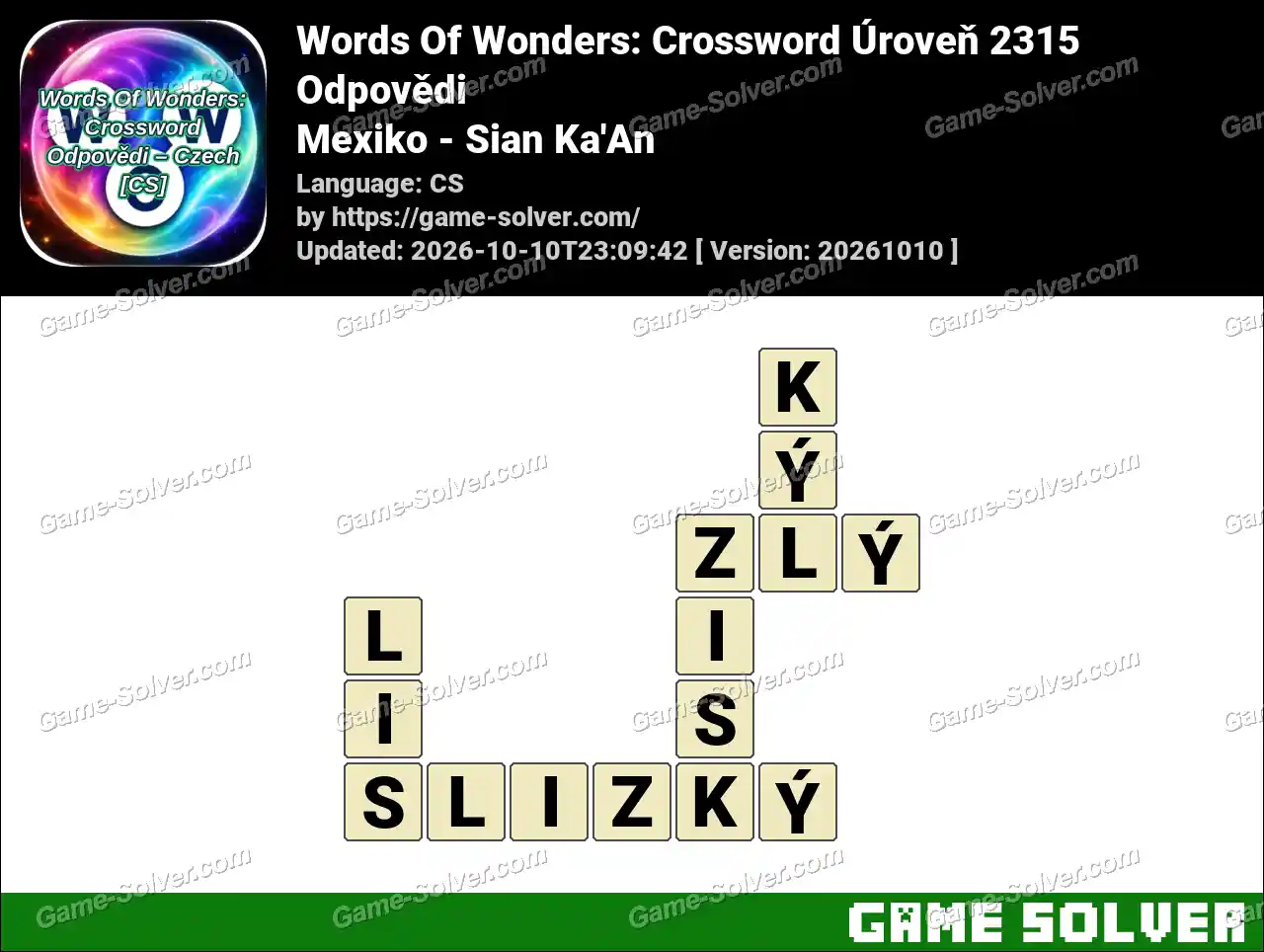 Words Of Wonders: Crossword Úroveň 2315 Odpovědi – Mexiko – Sian Ka’An